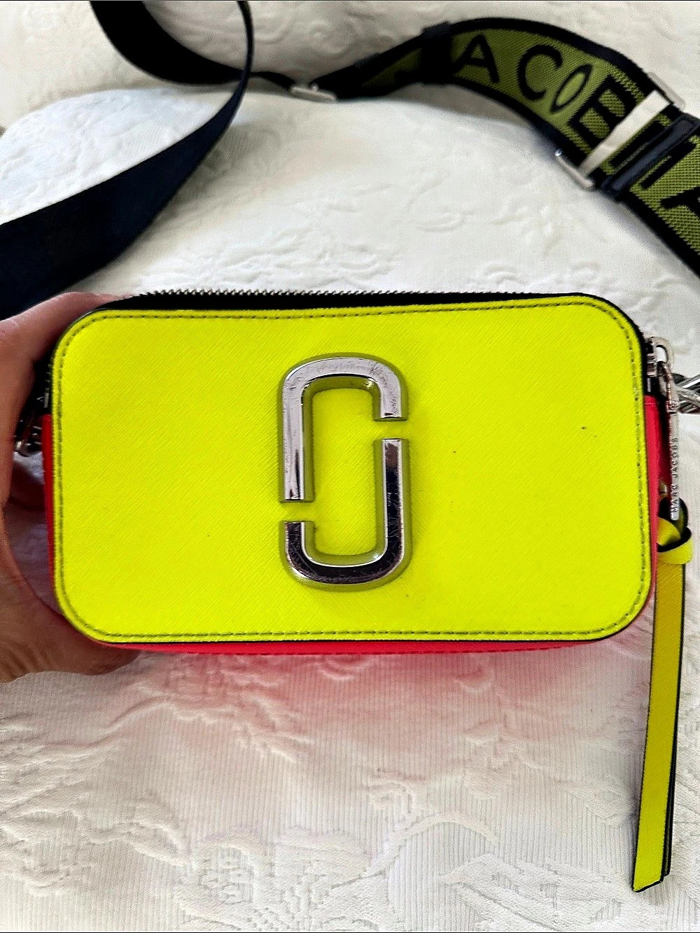 Marc Jacobs The Snapshot Camera Bag Green & Pink Like New
